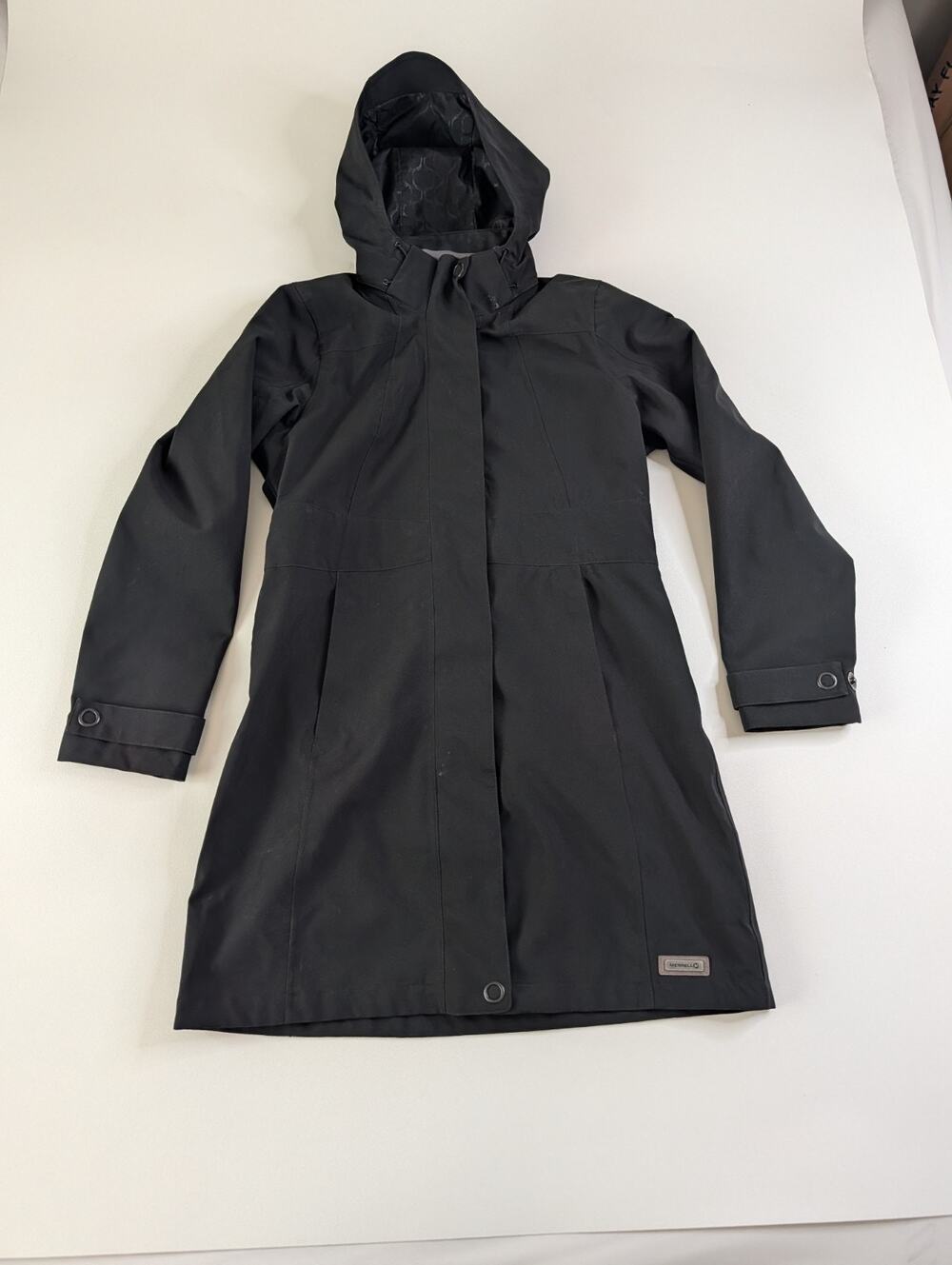 Merrell Rain Jacket Women Large Black Select Dry Hooded Waterproof Coat M